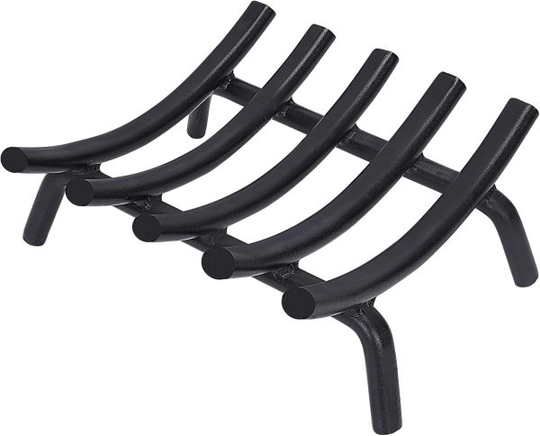 Fireplace Grate 14 Inch, Wood Stove Grate Solid Steel | 3/4" Bar, Heavy Duty Wrought Iron Firewood Log Holder Rack, Wood Burning Fireplace Accessories, Camping, Chimney, Hearth Tool