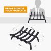 Fireplace Grate 14 Inch, Wood Stove Grate Solid Steel | 3/4" Bar, Heavy Duty Wrought Iron Firewood Log Holder Rack, Wood Burning Fireplace Accessories, Camping, Chimney, Hearth Tool