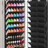 WFOOOO276YRM_1 UVIAHOMI 20-30 Pairs Over the Door Shoe Organizer, Clear Pockets Hanging Shoe Storage for Closet, 10-Tier Door Shoes Rack, Handing Shoes Holder Fit All the Family's Sneakers, Boots, Heels, Black