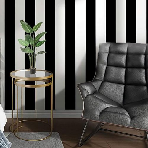 Guvana Stripe Black and White Peel and Stick Wallpaper Self-Adhesive Wallpaper 118"x17.7" Removable Contact Paper Waterproof Wall Paper Decorative Wall Covering Cabinets Shelves Drawer Liner Vinyl