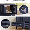 WFOOOO45YRM_4 Tribesigns 30" Bathroom Vanity with Sink, Freestanding Bathroom Vanities Cabinet with Ceramic Basin Combo, Bathroom Sink Cabinet with 2 Doors and 1 Drawer, Solid Wooden Frame (Navy Blue, 30 INCH)