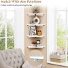 Forbena White Corner Floating Shelves for Wall Set of 4, Rounded Corner Shelves Wall Mounted for Kids Bedroom Books, Cute Wood Hanging Corner Shelf for Bathroom Decor, Living Room, Small Spaces