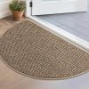 WFOOOO532YRM_1 BEQHAUSE Dirt Trapper Door Mat 17" x 30" Half Circle Non Slip Rugs, Taupe