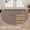 WFOOOO532YRM_2 BEQHAUSE Dirt Trapper Door Mat 17" x 30" Half Circle Non Slip Rugs, Taupe