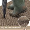 WFOOOO532YRM_3 BEQHAUSE Dirt Trapper Door Mat 17" x 30" Half Circle Non Slip Rugs, Taupe