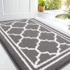 WFOOOO539YRM_1 Buganda Indoor Door Mat, Dirt-Resistant and Absorbent Doormat, Anti-Slip, Low Profile Floor Mats for Inside Entryway, Front, and Back Door Entrance (32x20 Inches, Grey)