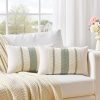 WFOOOO580YRM_1 Fancy Homi Set of 2 Sage Green Boho Lumbar Decorative Throw Pillow Covers 12x20 Inch for Living Room Bedroom Couch Bed Chair, Rustic Retro Cushion Case, Bohemian Room Home Decor