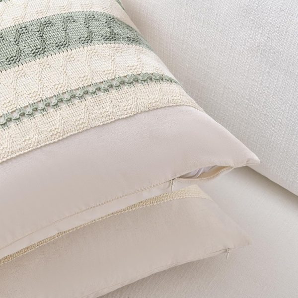 WFOOOO580YRM_3 Fancy Homi Set of 2 Sage Green Boho Lumbar Decorative Throw Pillow Covers 12x20 Inch for Living Room Bedroom Couch Bed Chair, Rustic Retro Cushion Case, Bohemian Room Home Decor