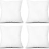 WFOOOO594YRM_1 EDOW Throw Pillow Inserts, Set of 4 Lightweight Down Alternative Polyester Pillow, Couch Cushion, Sham Stuffer, Machine Washable. (White, 18x18)