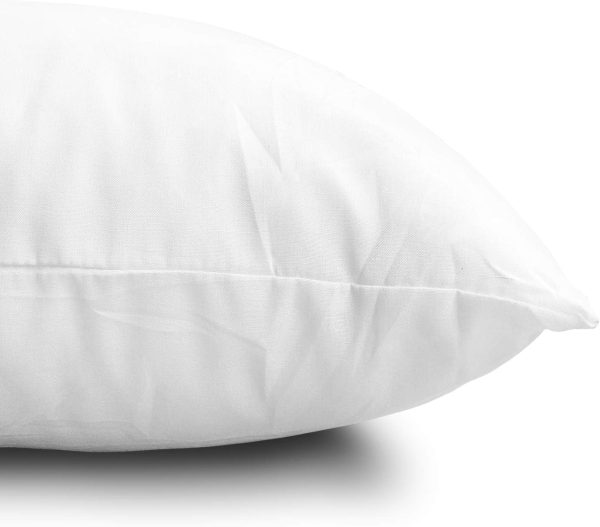 WFOOOO594YRM_3 EDOW Throw Pillow Inserts, Set of 4 Lightweight Down Alternative Polyester Pillow, Couch Cushion, Sham Stuffer, Machine Washable. (White, 18x18)