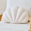 Lfsaaj Ivory Seashell Throw Pillows, Shell Shaped Throw Pillows, 13 Inch Soft Home Decorative Pillow Plush Cushion for Bed Couch Living Sofa Room Decor Accent Throw Pillow