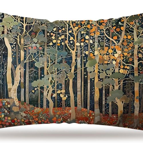 WFOOOO601YRM_1 Rustic Autumn Forest Pillow Covers 12x20 Double-Sided, Fall Home Room Decor, Vintage Botanical Nature William Morris Inspired Decorative Throw Pillow Covers for Home Bedroom Living Room