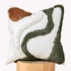 WFOOOO606YRM_1 lifein 18x18 Pillow Covers-Throw Pillow Covers Boho Couch Pillows Embroidered Decorative Accent Pillows Mid Century Textured Pillowcases for Couch Sofa Living Room Bed (Olive Green and Cream)