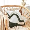 WFOOOO606YRM_3 lifein 18x18 Pillow Covers-Throw Pillow Covers Boho Couch Pillows Embroidered Decorative Accent Pillows Mid Century Textured Pillowcases for Couch Sofa Living Room Bed (Olive Green and Cream)