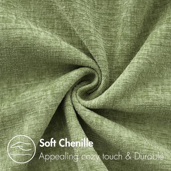 MIULEE Soft Chenille Lumbar Throw Pillow Covers Sage Green 12x20 Pack of 2 | Modern Home Decor, Classic Decorative Pillows, Solid Dyed Cases, Boho Couch Cushion Covers for Sofa Bed Living Room