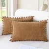 WFOOOO612YRM_1 CaliTime Decorative Couch Throw Pillow Covers 20 X 12 Inches Apricot Brown