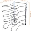 WFOOOO628YRM_2 CAXXA Heavy Duty Pan Rack, Pot Lid Rack, Kitchen Cabinet Pantry Cookware Organizer Rack Holder with 5 Adjustable Dividers, Chrome