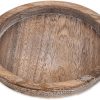 WFOOOO803YRM_1 Rustic Wooden Serving Tray - Candle Holder Tray Home Decor, Small Wooden Serving Tray, Round Wood Tray for Coffee Table, Decorative Tray, Centerpiece Table Decorations for Home Decor (8.07 in), Retro