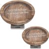 WFOOOO803YRM_4 Rustic Wooden Serving Tray - Candle Holder Tray Home Decor, Small Wooden Serving Tray, Round Wood Tray for Coffee Table, Decorative Tray, Centerpiece Table Decorations for Home Decor (8.07 in), Retro