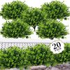 WFOOOO897YRM_1 ColoPlay 20 Bundles Artificial Greenery Boxwood Plants, Fake Outdoor Plants | Artificial Plants Outdoor/Indoor, Fake Plant for Ouside Garden Porch, Window Box, Home Wedding, Farmhouse