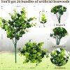 WFOOOO897YRM_2 ColoPlay 20 Bundles Artificial Greenery Boxwood Plants, Fake Outdoor Plants | Artificial Plants Outdoor/Indoor, Fake Plant for Ouside Garden Porch, Window Box, Home Wedding, Farmhouse