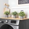 Mkono Small Fake Plants, 3 Pack Faux Plants for Farmhouse Home Decor Indoor | Galvanized Metal Pots, Laundry Room Bathroom Cabin Classroom Office Shelf Table Decoration, Artificial Plants Eucalyptus