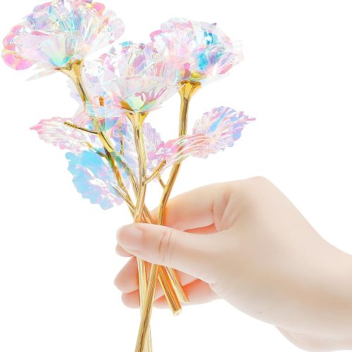 Warmtree 18 Pcs Galaxy Rose Artificial Flowers Crystal Flower