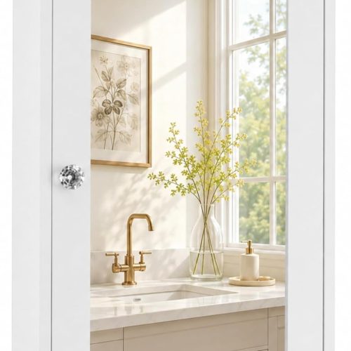 VINGLI Bathroom Medicine Cabinet with Single Mirrored Door,White