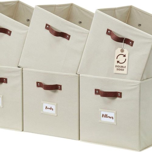 DECOMOMO Storage Bins, Cube Storage Bin with Labels