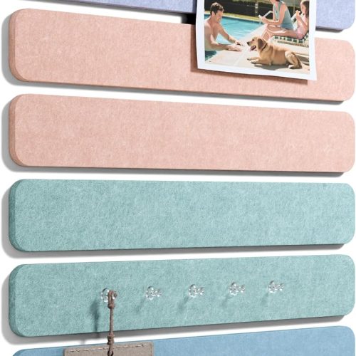 Fluxynara 8 Pack Cork Boards Alternative for Walls, 13"x2" Felt Wall Panel
