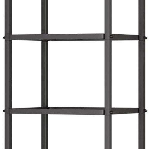GIOTORENT 6-Wire Standing Storage Shelf for Bathroom Organizers and Storage & Laundry Room Organization, Metal Shelving Unit Pantry Rack for Kitchen & Bathroom, Black