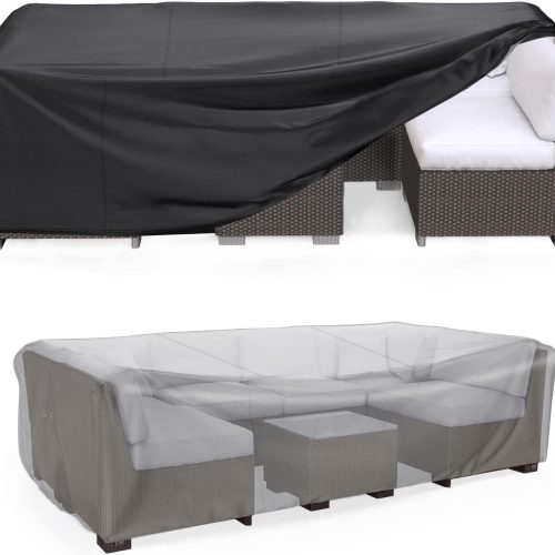 Mrrihand Outdoor Patio Furniture Covers Waterproof 98"Lx78"Wx30"H Black