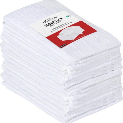 Utopia Kitchen White Flour Sack Towels [12 Pack - 28 x 28 Inch] 100% Cotton