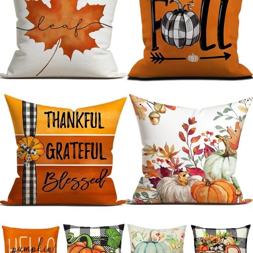 CT0440281JS_1 TOYPOPOR Fall Pillow Covers 18x18 4Pcs Double‑Sided Print Autumn Home Decor