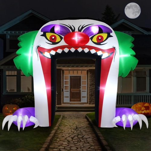 ZPISF Giant 10 FT Halloween Inflatables Clown Archway Outdoor Decorations, Scary Halloween Arch Blow Up Yard Decorations for Front Yard Lawn Garden Decor