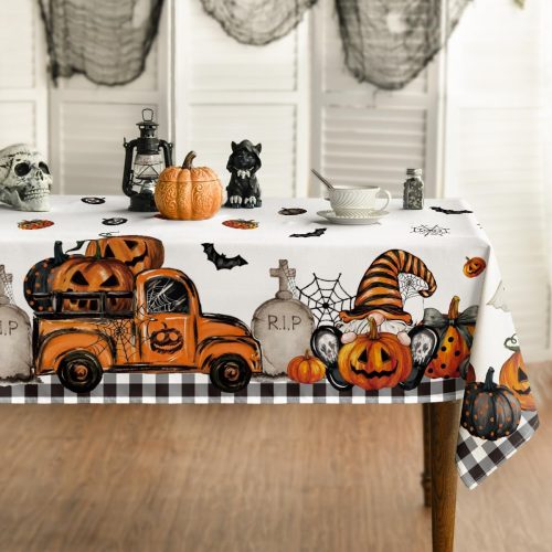 Halloween Tablecloth 60 x 84 Inch Rectangular Ghost Pumpkin