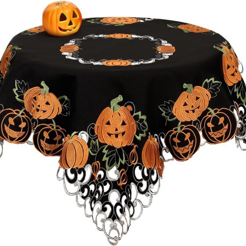CT0440921JS_1 SiliFine Embroidered Halloween Tablecloth