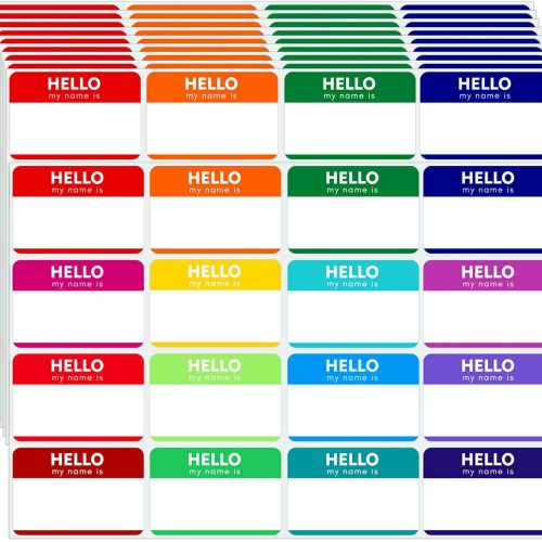 Zacool Name Tag Stickers (3"x 2") Peel and Stick Name Tag Labels Hello My Name is Nametags Stickers Colorful Name Badge Labels for Themed Party Family Home School Office Conferences 160 Pcs