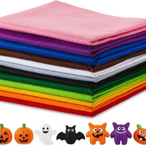 WILLBOND 12 Pcs Large Felt Sheets 37 x 20 Inch 1.2 mm Fresh Color