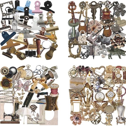 120 Pcs Vintage Scrapbooking Supplies for Junk Journal, Creative DIY Journaling Kit, Non-Adhesive Paper Ephemera for Decoration and Collage