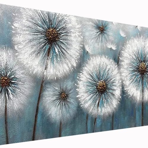 YALKIN 5D Large Diamond Painting Kits for Adults (35.4x15.7inch), Dandelion Flower Full Round Drill Nature Gem Arts Paint by Diamonds Kits Diamond Art Kits for Home Wall Decor Relax Gift