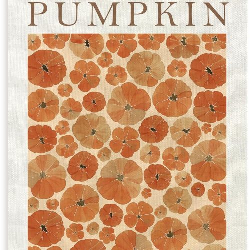 TLESKE Fall Pumpkin Market Poster Hanger Frame, Autumn Pumpkin Flowers Hanging Wall Art Room Decor for Bedroom Living Room, Aesthetic Floral Pumpkin Wall Banner Prints Pictures Artwork, 12x16