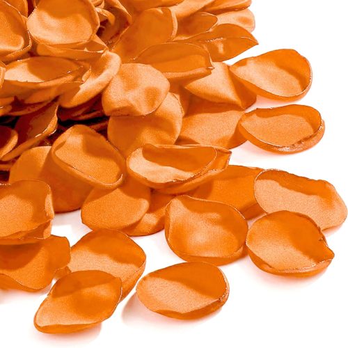 200Pcs Burnt Orange Flower Petals, Silk Rose Petals Fall Wedding Decor Flower Girl Petals for Wedding Aisle Table Centerpieces Thanksgiving Party Confetti Decorations