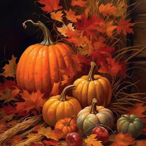 BRTITA Diamond Art Painting Pumpkin, Autumn Harvest Maple Leaves Farmhouse Kit for Adults Diamond Art Painting by Number Kits Gem Art Wall Home Decor 12x16in / 30x40cm