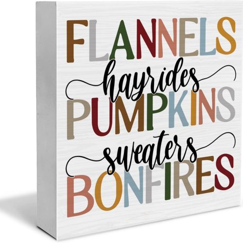 Fall Decor Farmhouse Fall Decorations Autumn Thanksgiving Wooden Block Sign