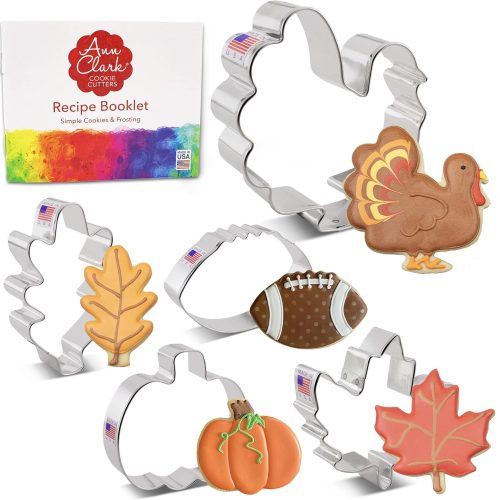 Ann Clark Fall Thanksgiving Cookie Cutter Set of 5, Made in USA