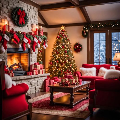 Christmas Family Fireplace Tree Diamond Art Kits for Adults,5D Diamond Painting Kits for Adults Beginners,DIY Full Round Drill Diamond Dot Painting Gem Art Kits for Adult,Home Wall Decor 13.8x13.8 In
