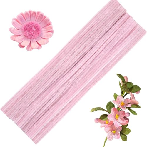Veroave Pipe Cleaners, Pink Pipe Cleaners Crafts, 60 PCS Chenille Stems