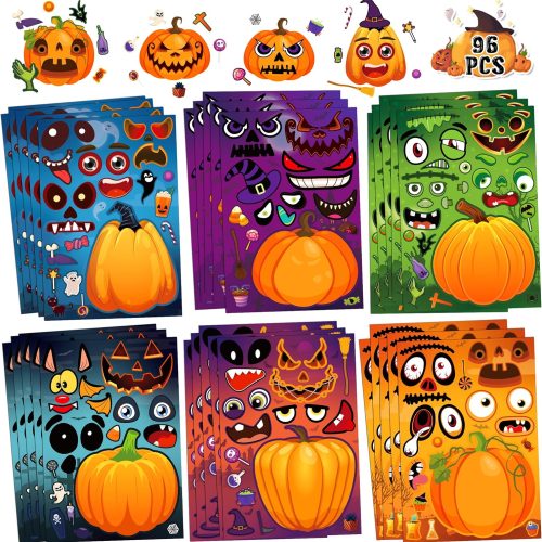 LINAYE 96 Sheets Halloween Make Your Own Pumpkin Face Stickers