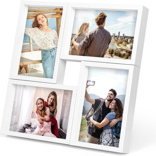 KAPIX 4x6 Collage Picture Frame, 4 Opening Multi Photo Frame, White